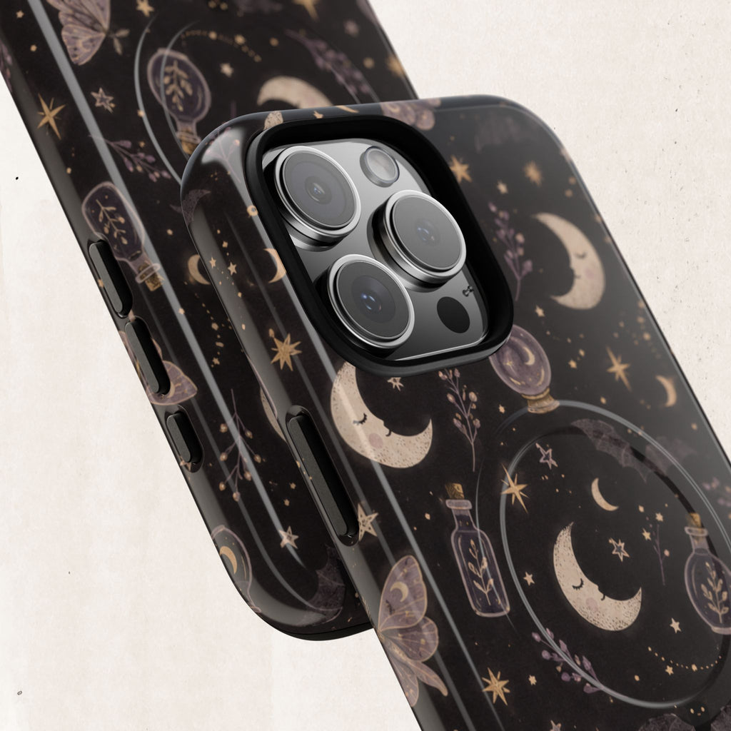 Moon & Moth Magnetic Phone Case — Celestial Protective Tough Case