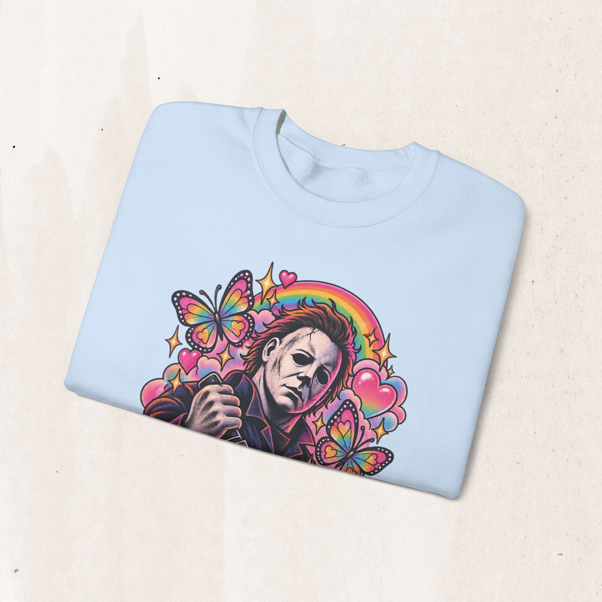 Colorful Michael Myers Horror Heart Crewneck