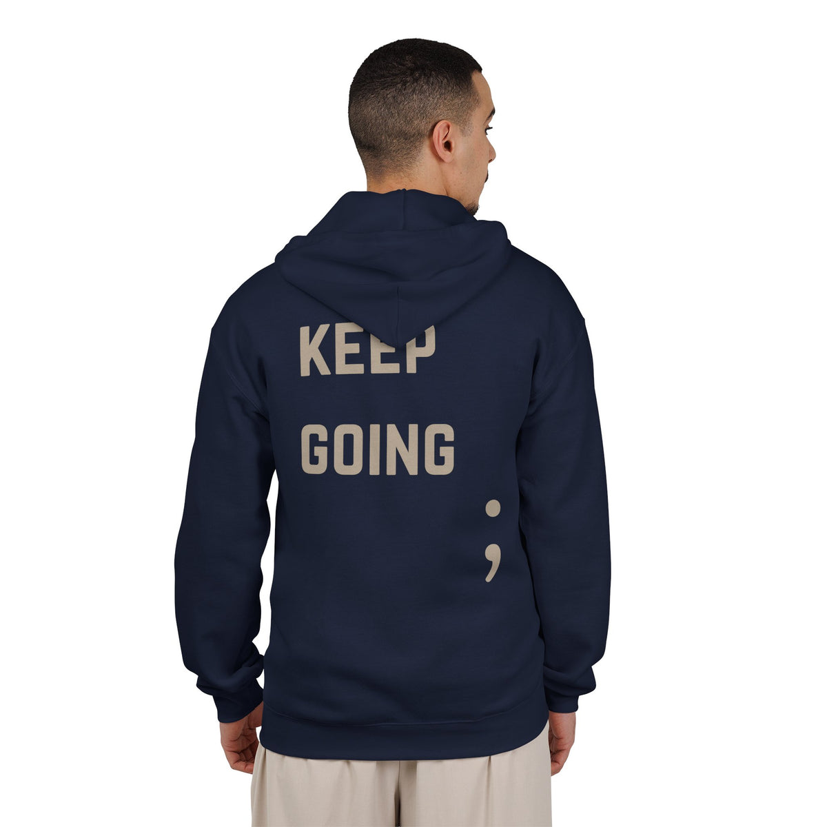 Keep Going Semicolon Zip Up Hoodie | Suicide Awareness Back Print