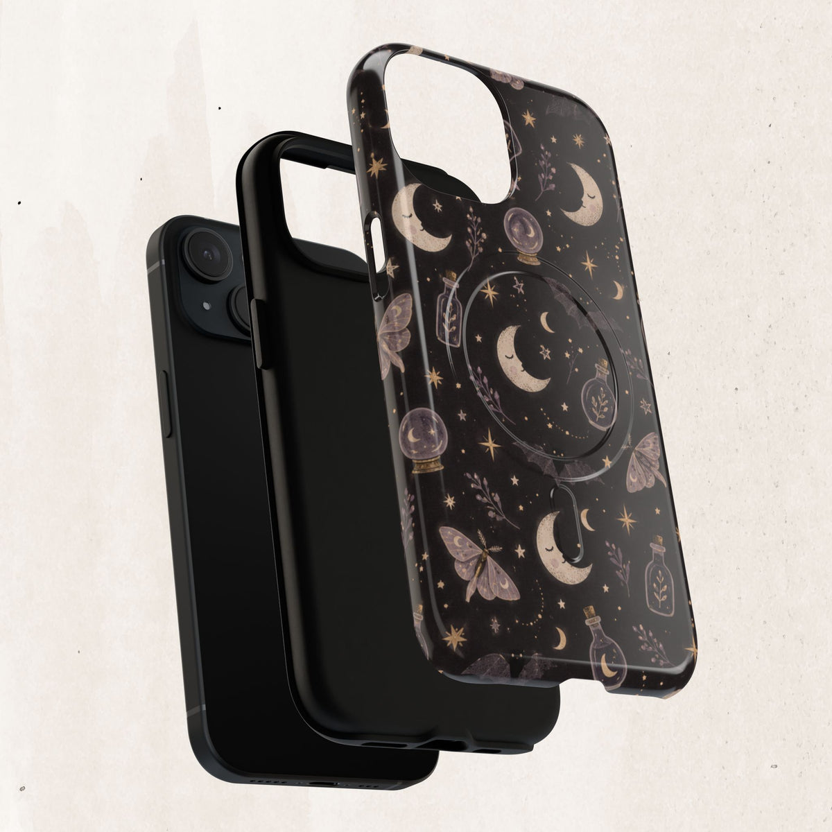Moon & Moth Magnetic Phone Case — Celestial Protective Tough Case