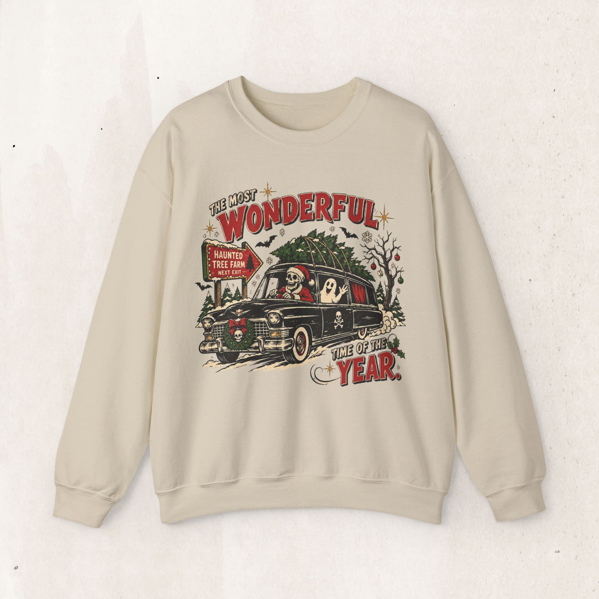 The Most Wonderful Time of the Year Sweatshirt, Vintage Christmas Car Crewneck