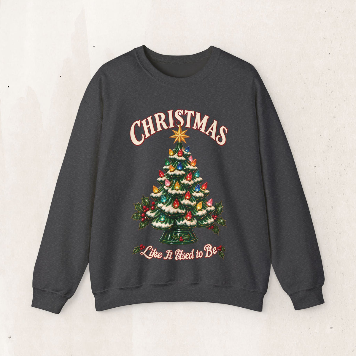 Christmas Tree Crewneck Sweatshirt - "All I Want Is You" Holiday Sweatshirt