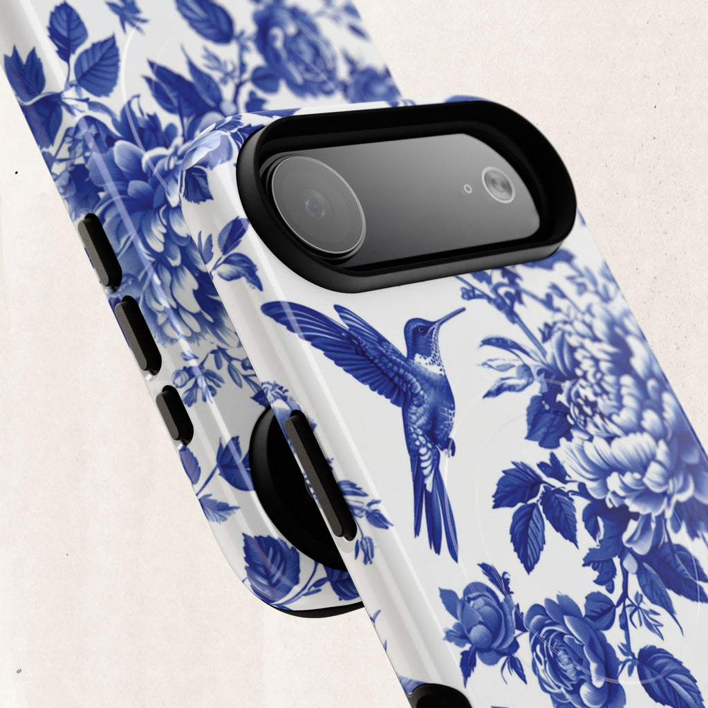 Blue Floral Bird Tough Magnetic Phone Case