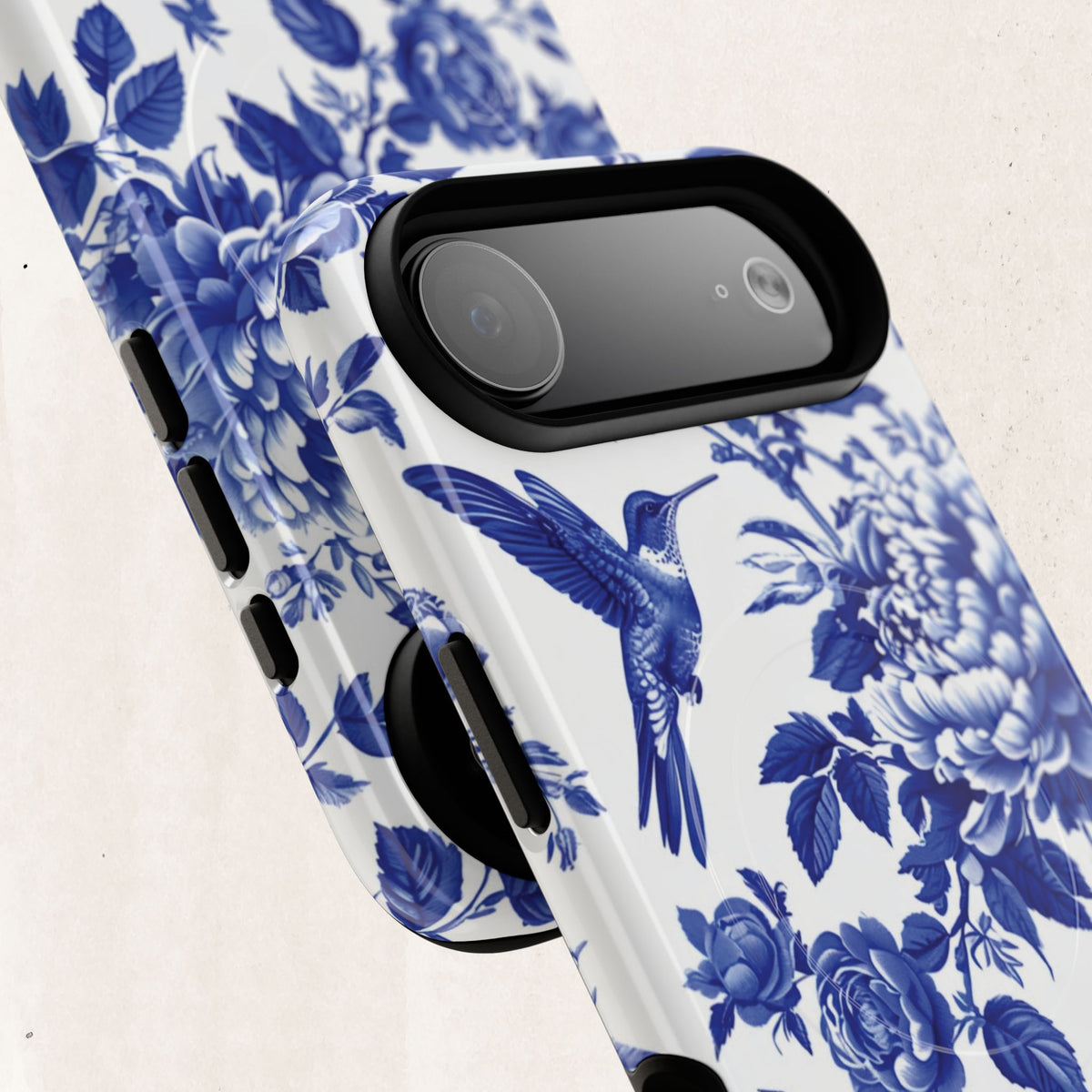 Blue Floral Bird Tough Magnetic Phone Case