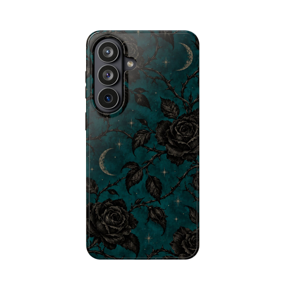 Teal Moon & Black Rose Magnetic Phone Case, alternate view