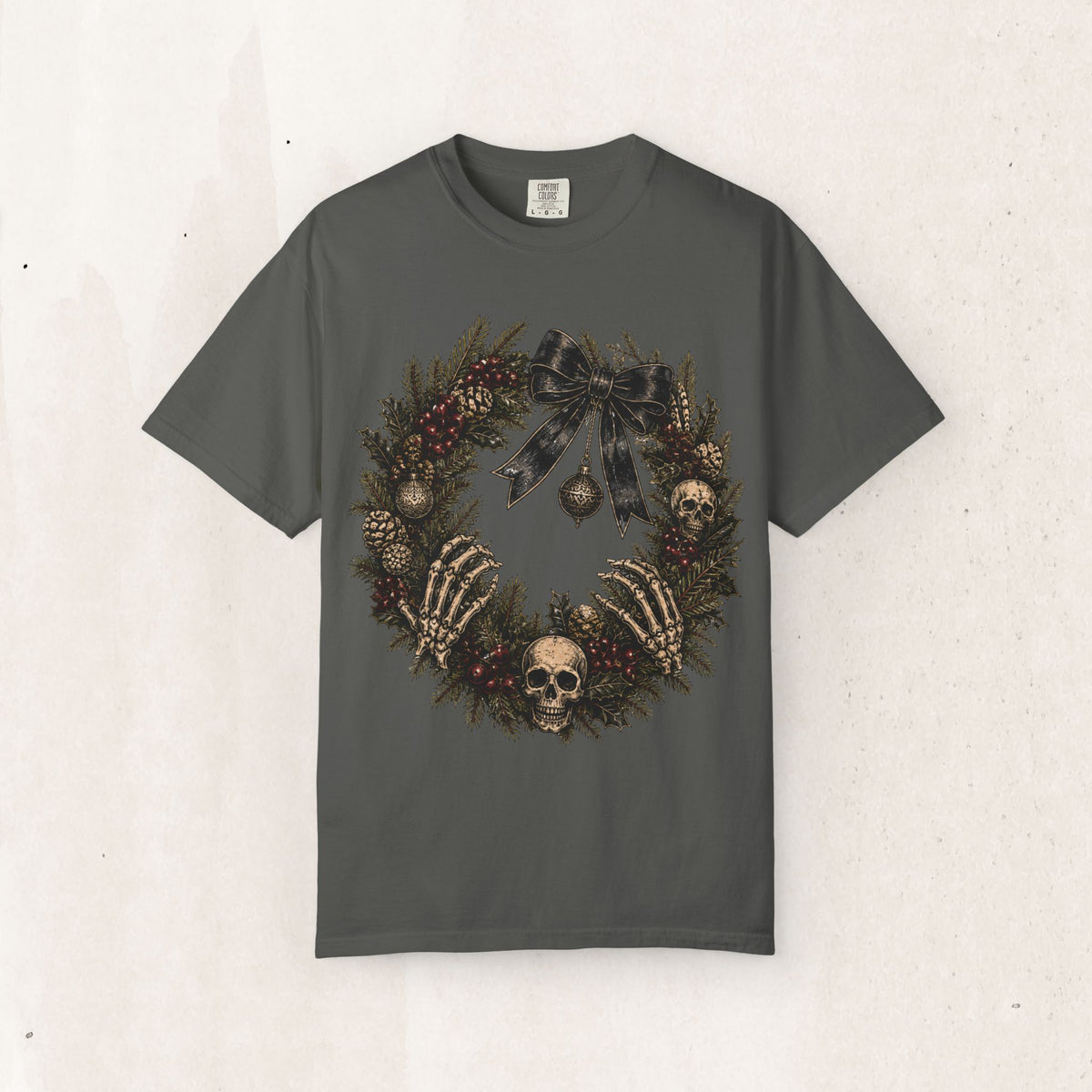 Skulls & Spruce Wreath Tee Printify