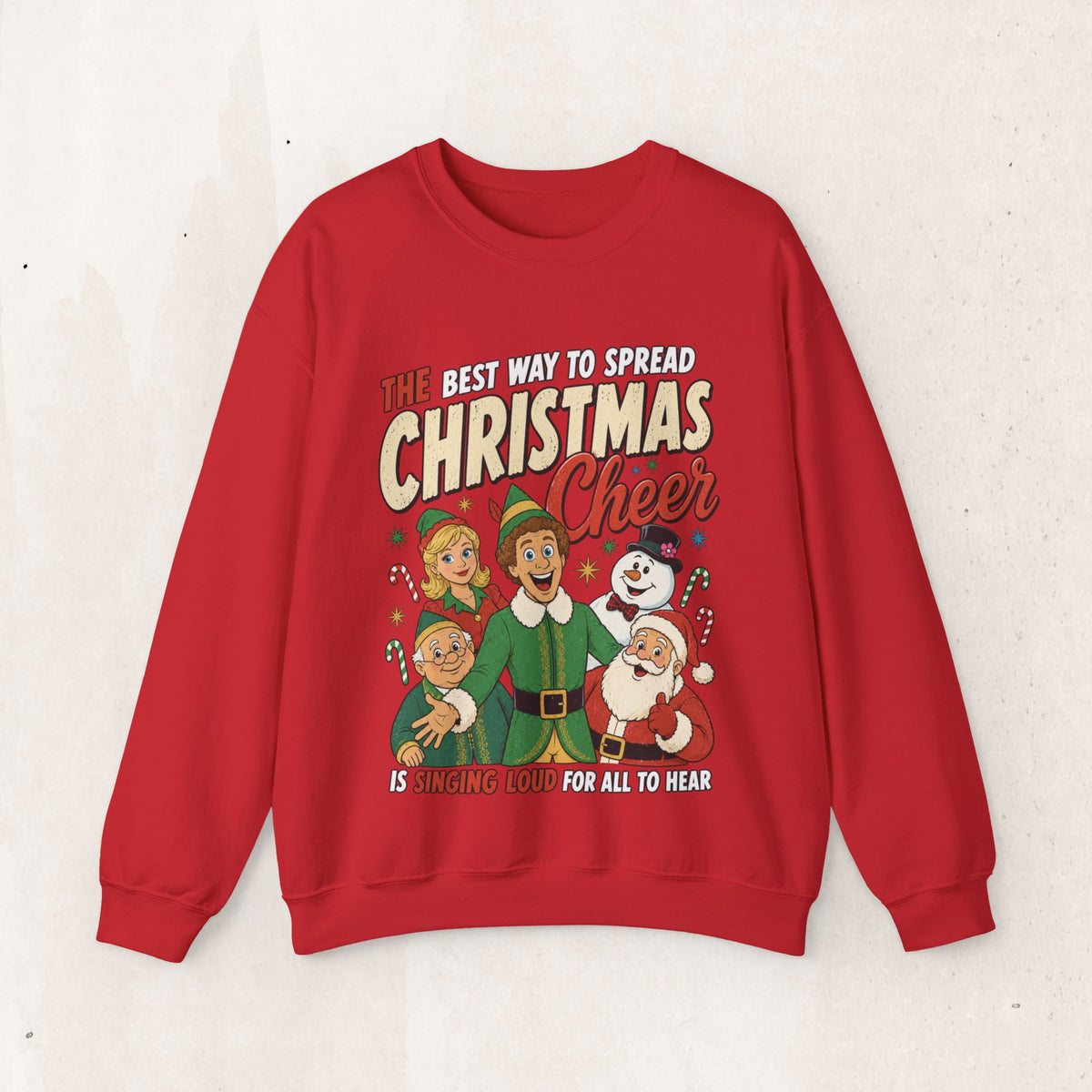 Elf "The Best Way to Spread Christmas Cheer" Christmas Crewneck Sweatshirt