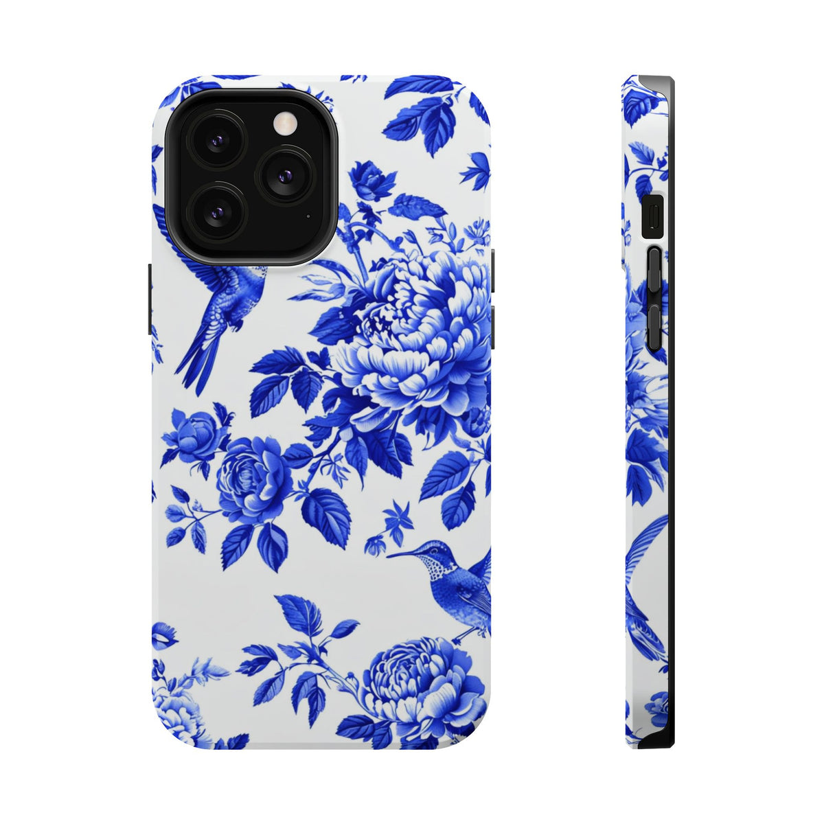 Blue Floral Bird Magnetic Phone Case, alternate view