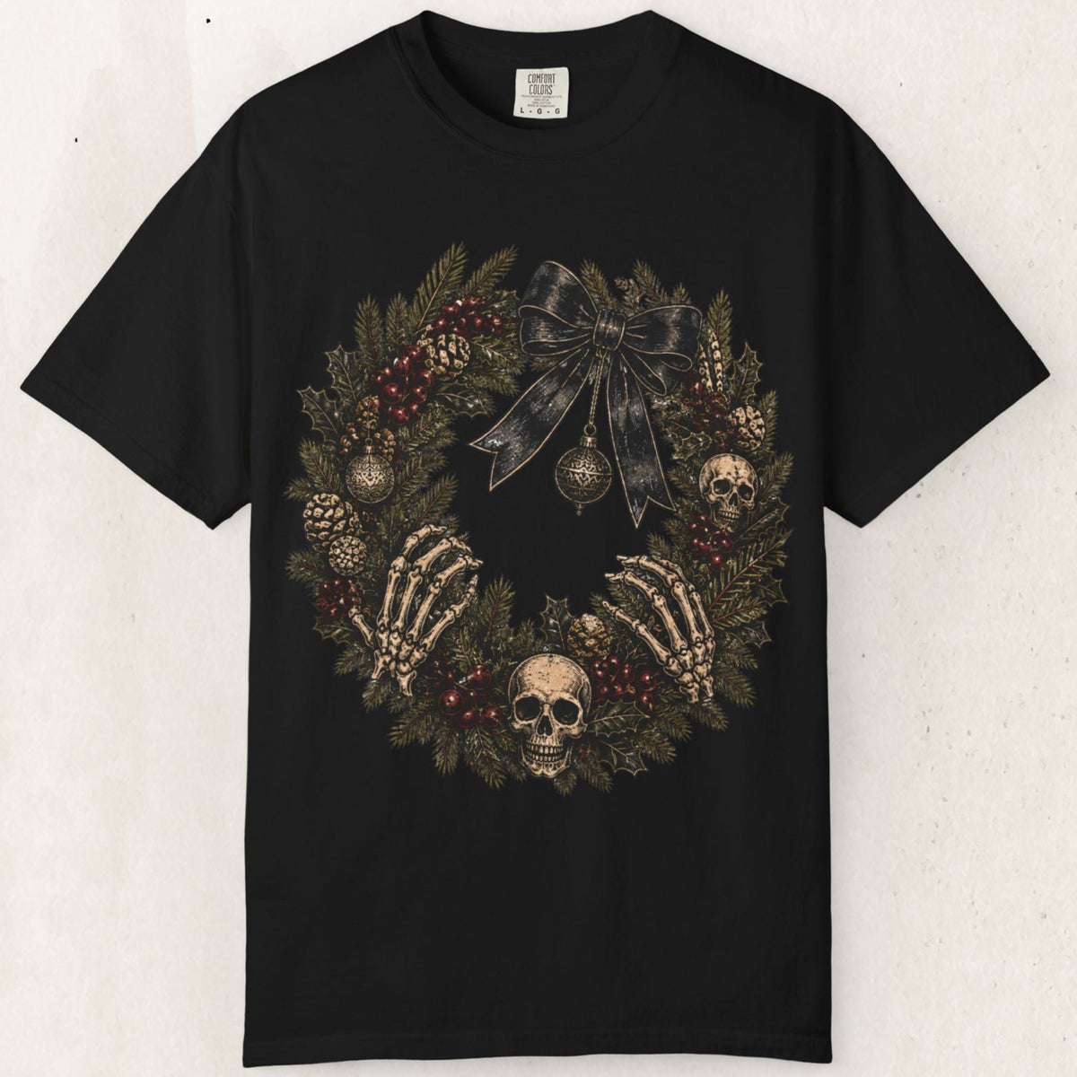 Skulls & Spruce Wreath Tee Printify