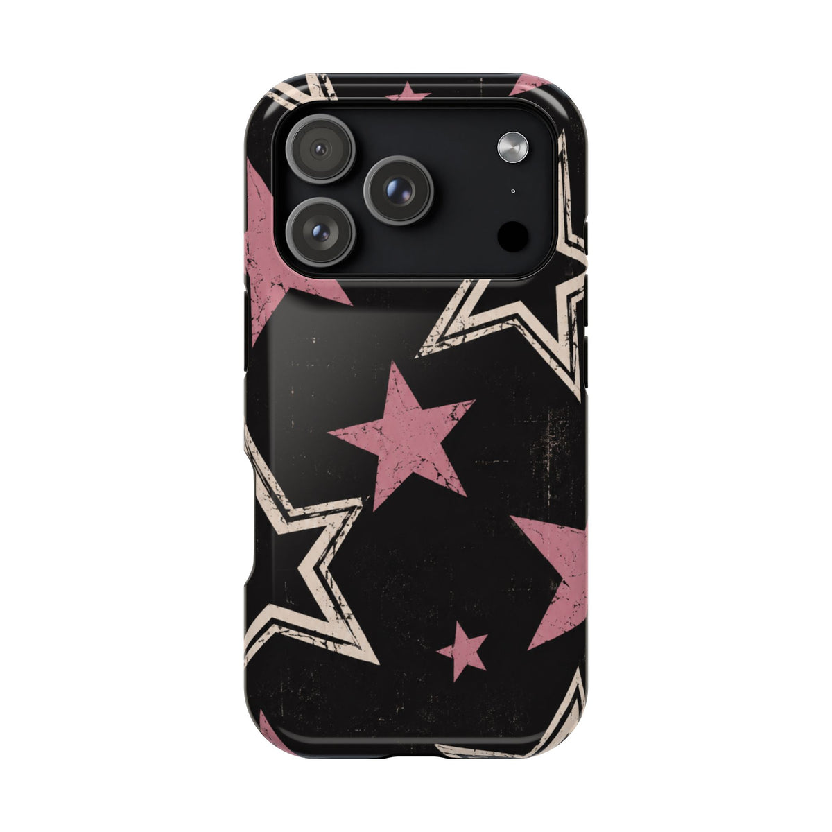 Pink Retro Stars Magnetic Phone Case, alternate view