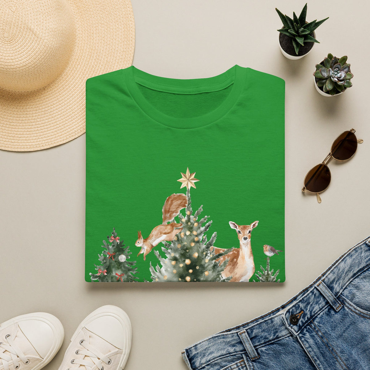 Woodland Deer Christmas Tee