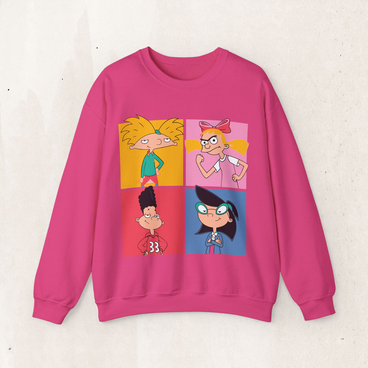 Retro Cartoon Character Collage Sweatshirt, Nostalgic Cartoon Crewneck