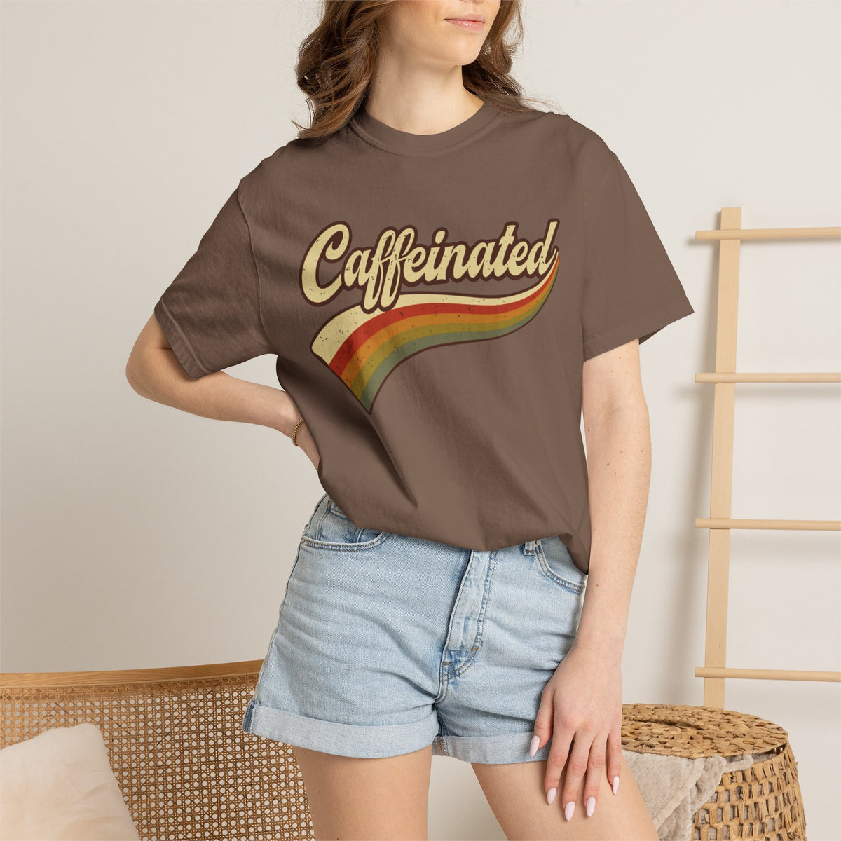 Caffeinated Retro Stripe Tee