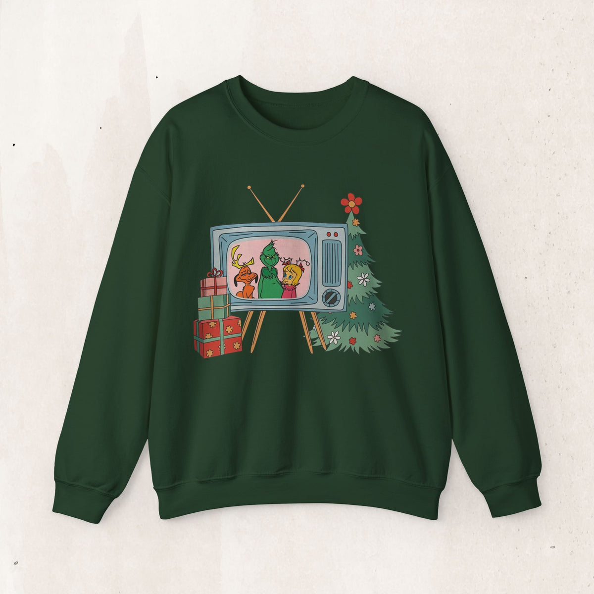 Vintage Christmas TV Sweatshirt, Retro Christmas Crewneck