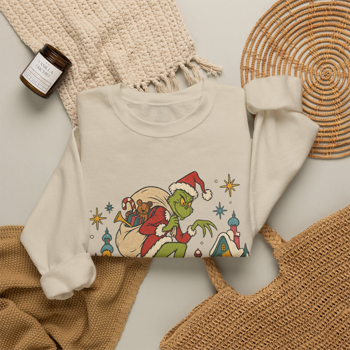 Grinch Santa Heist Crewneck Sweatshirt