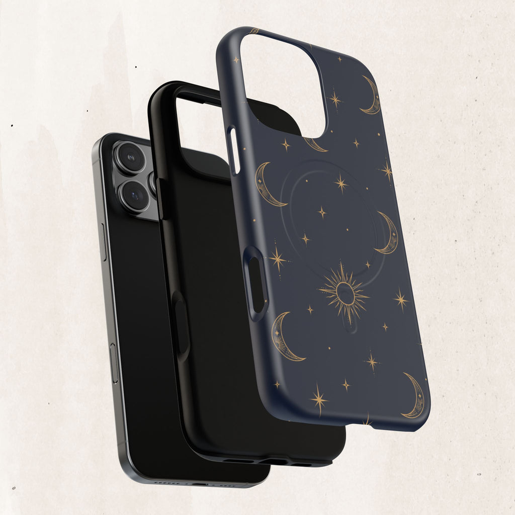 Magnetic Phone Case — Celestial Moon & Stars Tough Protective Cover