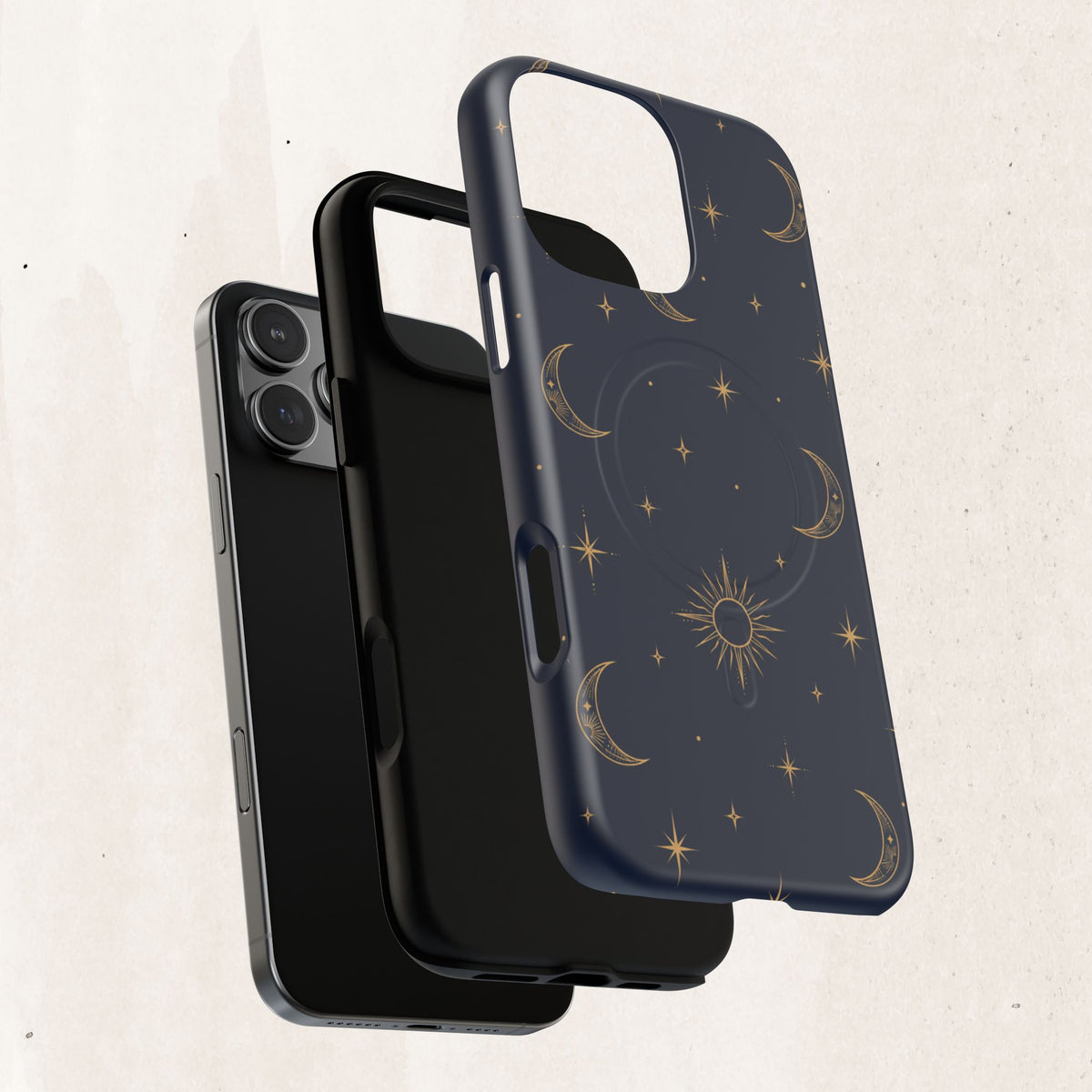 Magnetic Phone Case — Celestial Moon & Stars Tough Protective Cover