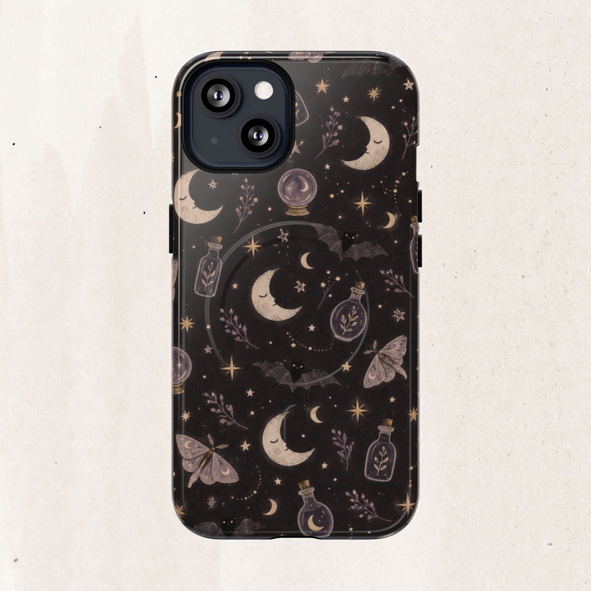 Moon & Moth Magnetic Phone Case — Celestial Protective Tough Case