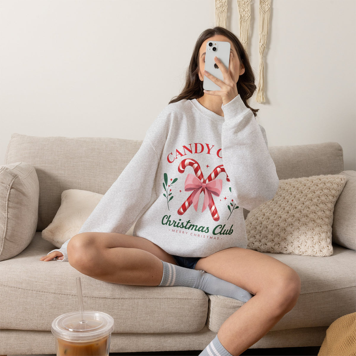 Candy Cane Christmas Club Crewneck Sweatshirt
