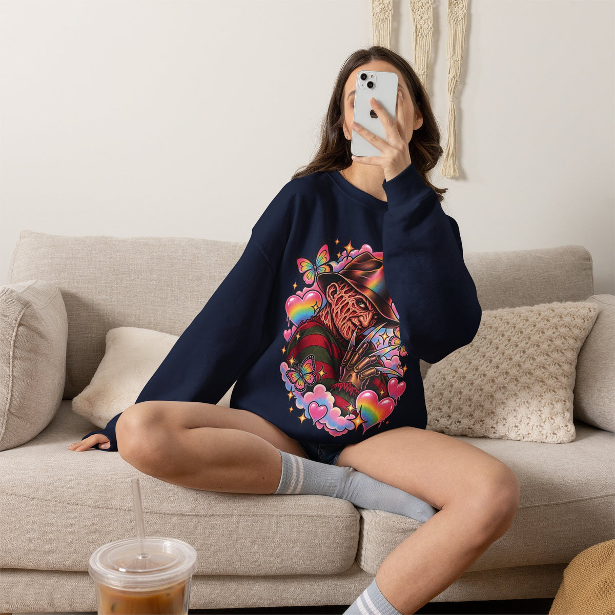 Freddy Krueger Rainbow Crewneck Sweatshirt