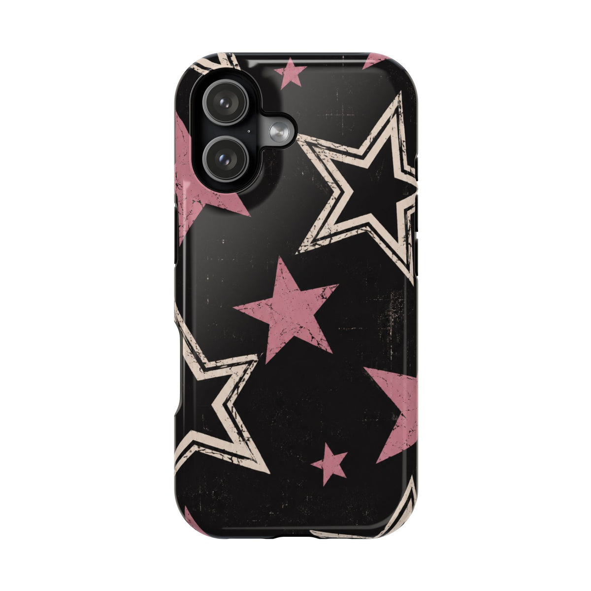 Pink Retro Stars Magnetic Phone Case, alternate view