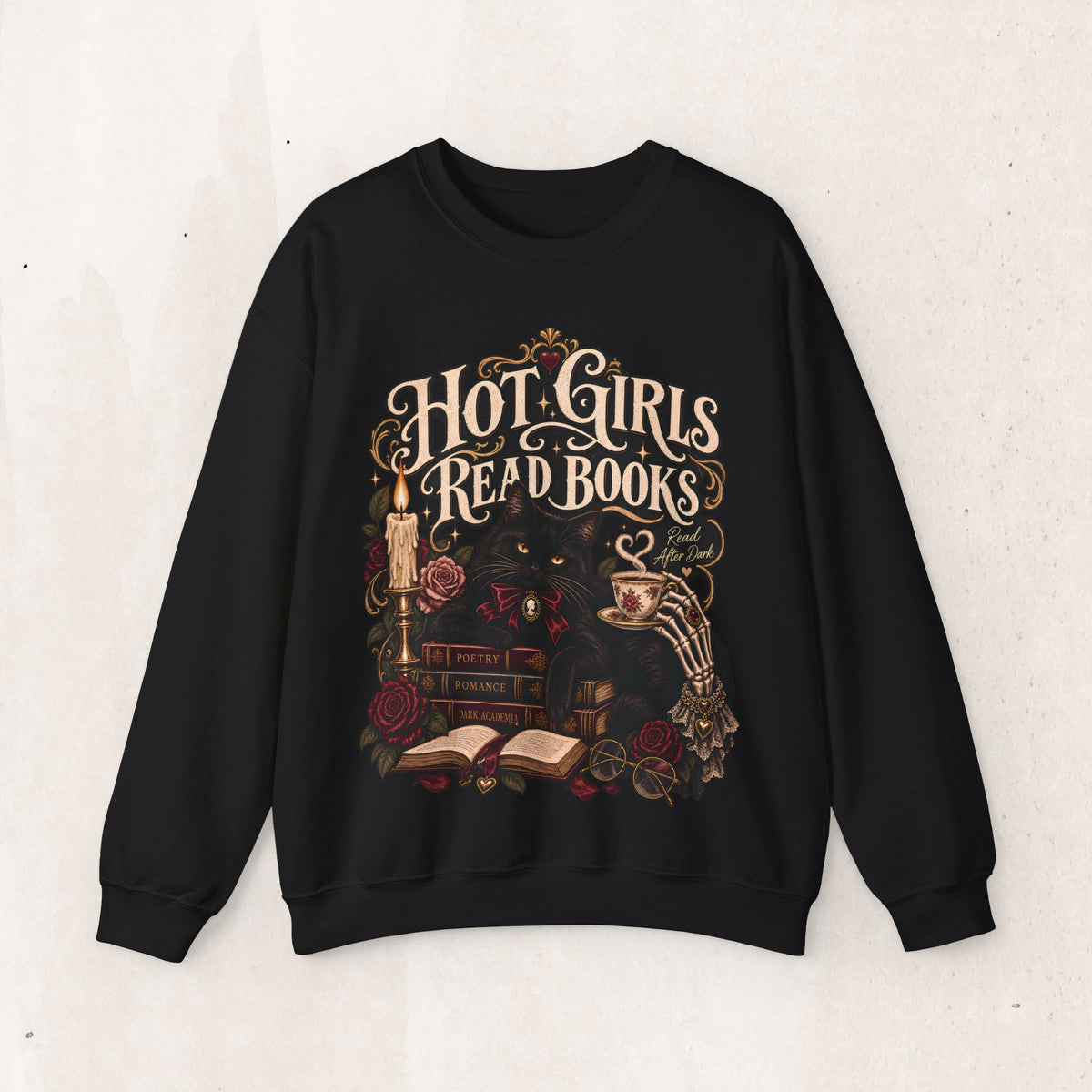 Hot Girls Read Books Crewneck Sweatshirt