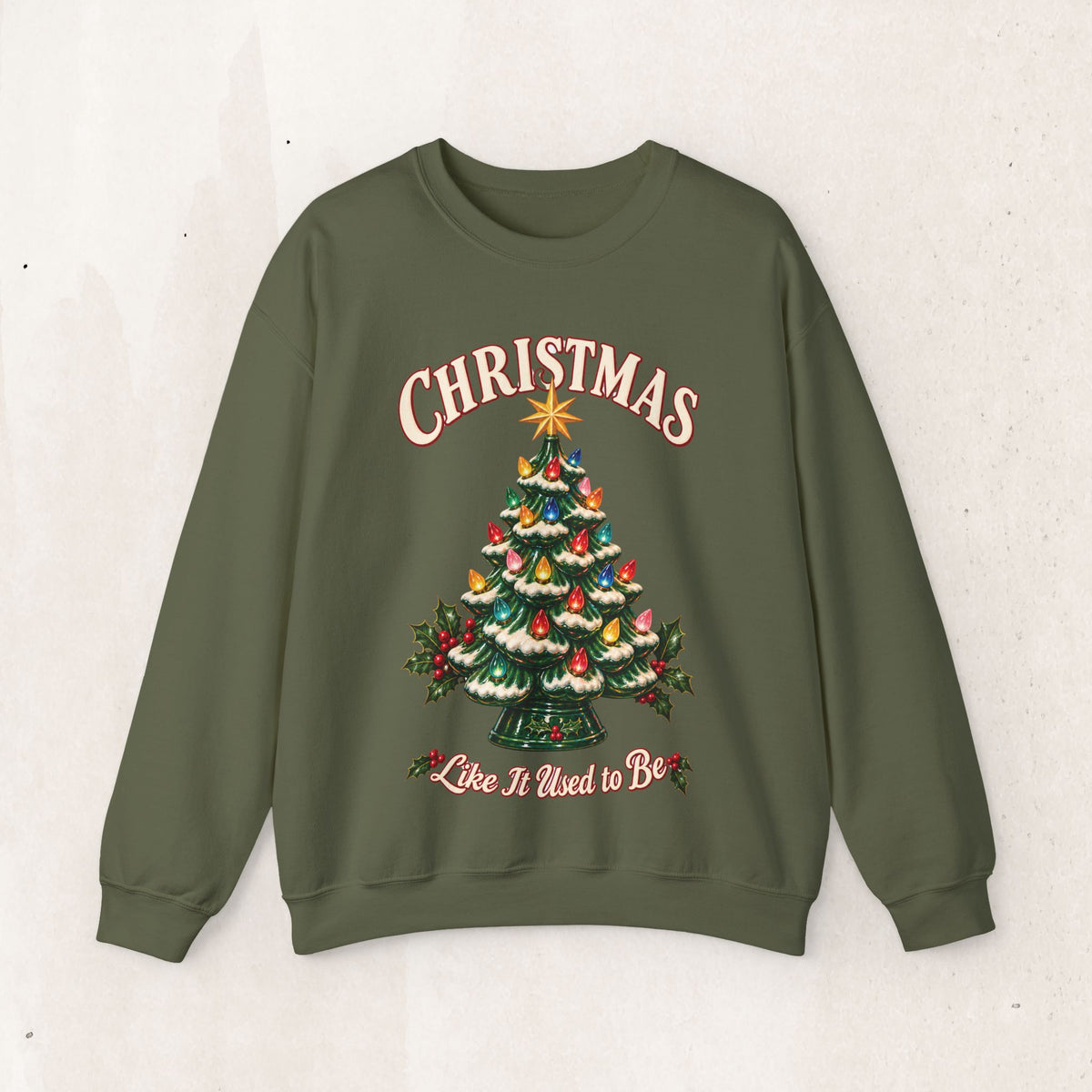 Christmas Tree Crewneck Sweatshirt - "All I Want Is You" Holiday Sweatshirt