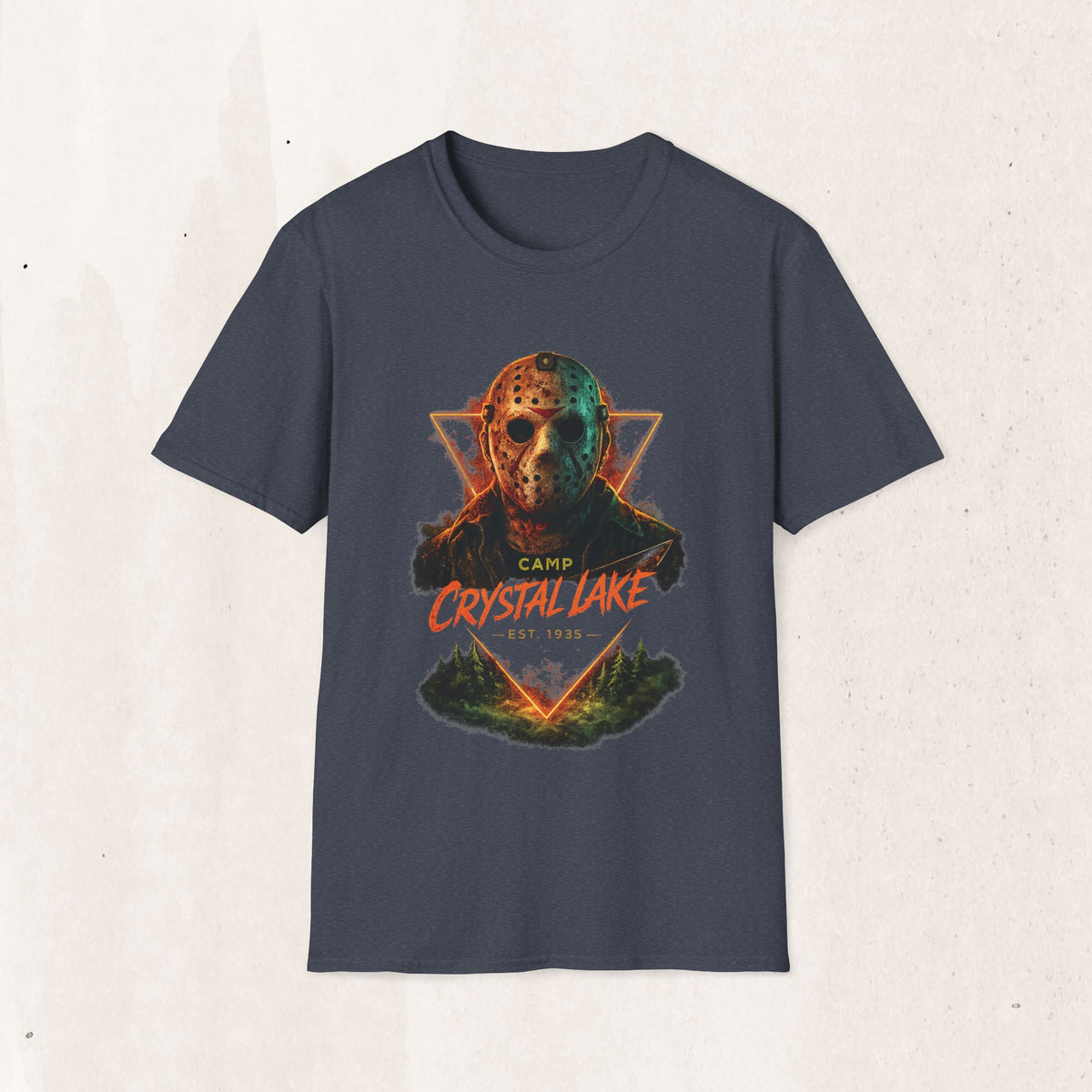 Jason Mask Horror T-Shirt — Camp Crystal Lake Graphic Tee