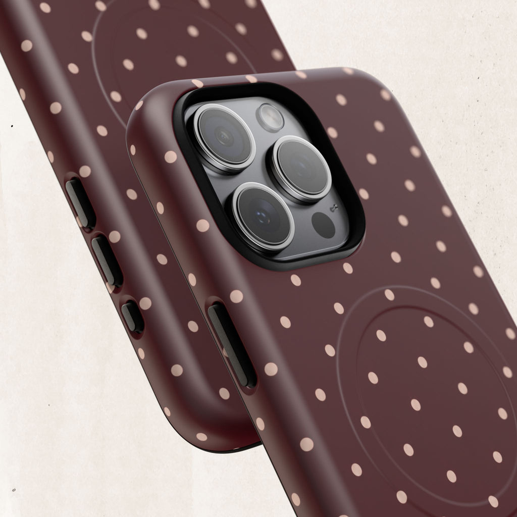 Burgundy Polka Dot Magnetic Phone Case Printify