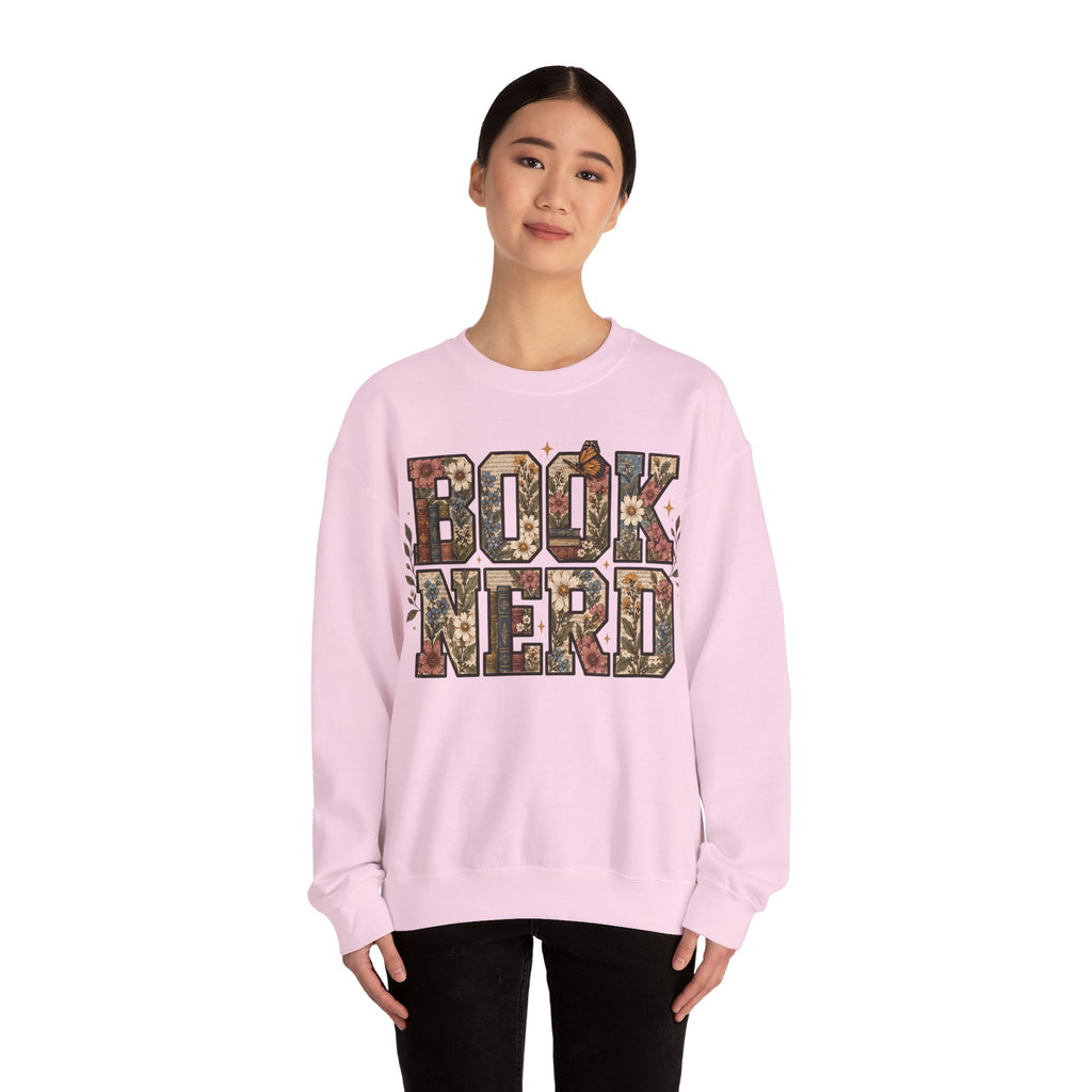 Floral Book Nerd Crewneck Sweatshirt