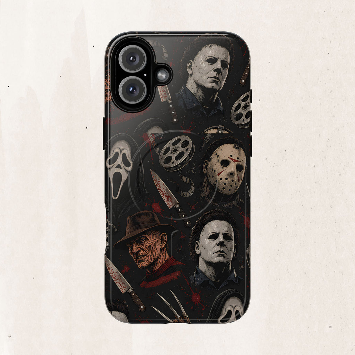Horror Icons Magnetic Phone Case — Michael Myers, Freddy & Ghost Face Design
