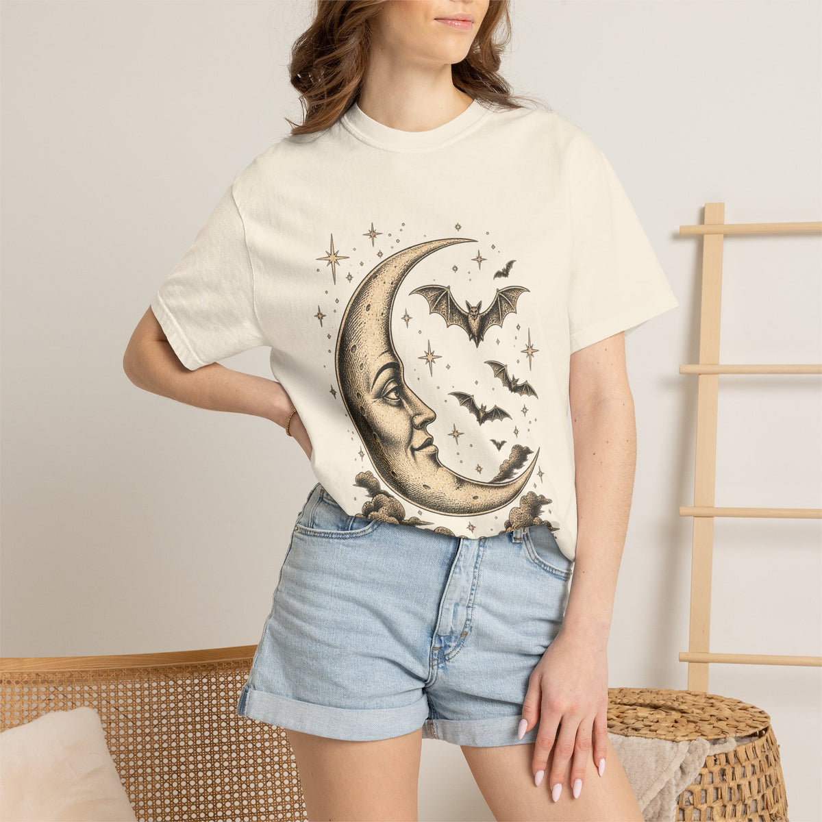 Crescent Moon & Bats Tee