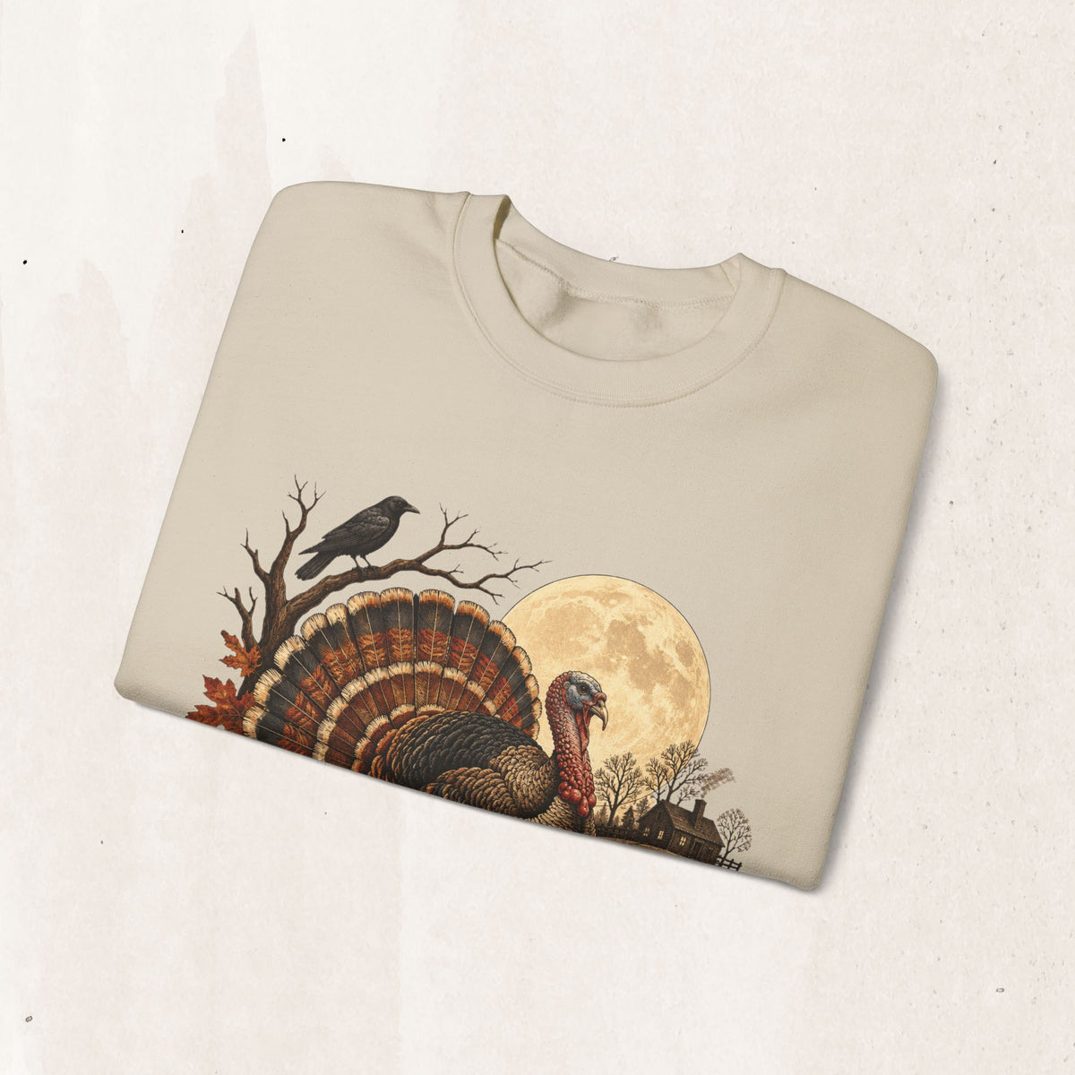 Vintage Thanksgiving Turkey Pumpkin Sweatshirt, Harvest Moon Turkey Crewneck