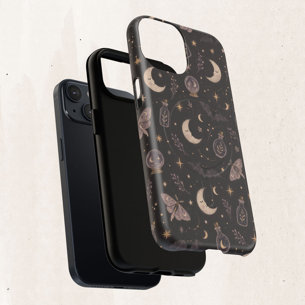 Moon & Moth Magnetic Phone Case — Celestial Protective Tough Case