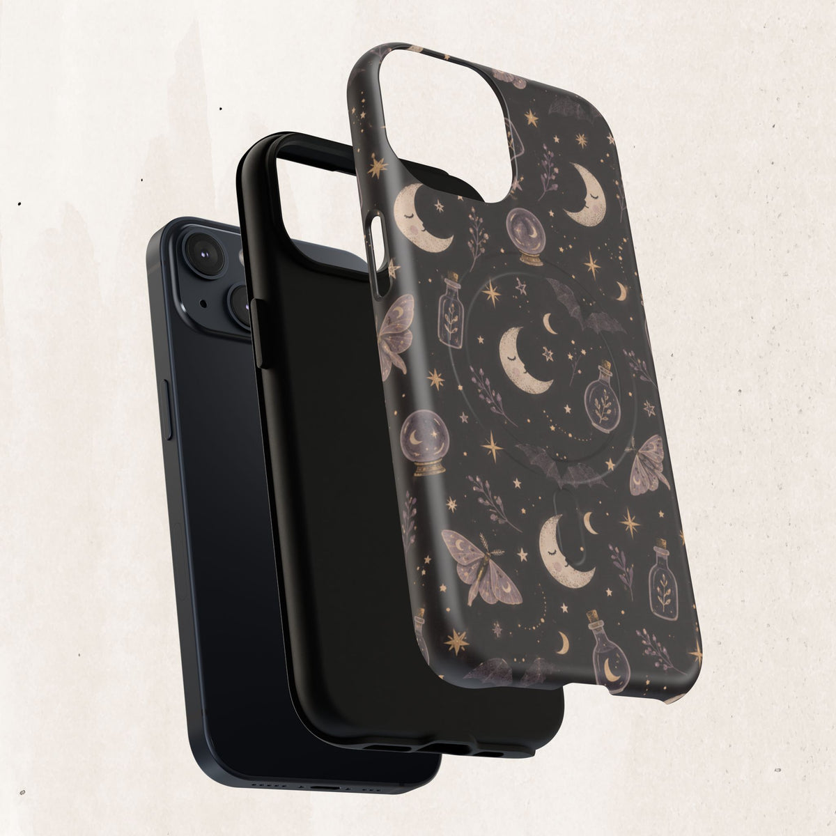Moon & Moth Magnetic Phone Case — Celestial Protective Tough Case