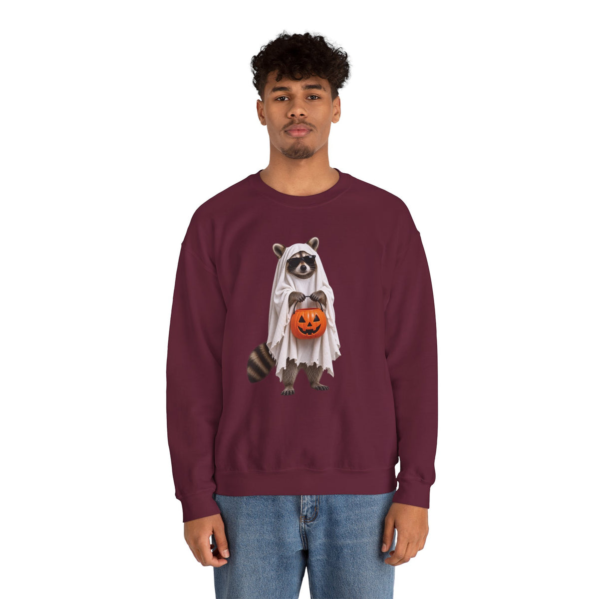 Halloween Raccoon Crewneck Sweatshirt