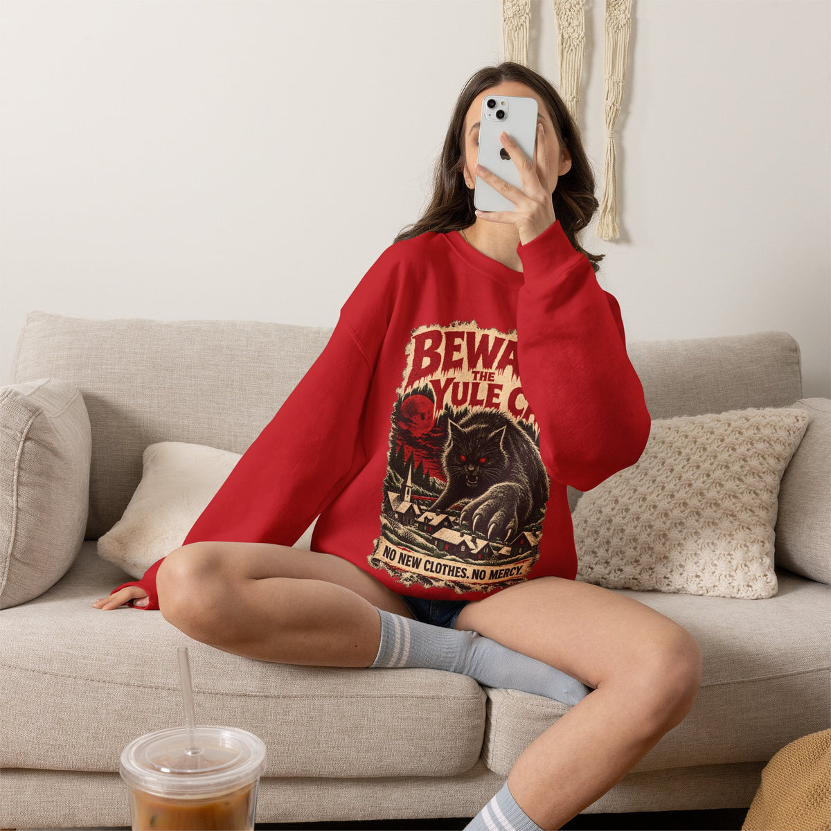 Beware the Yule Cat Horror Poster sweatshirt