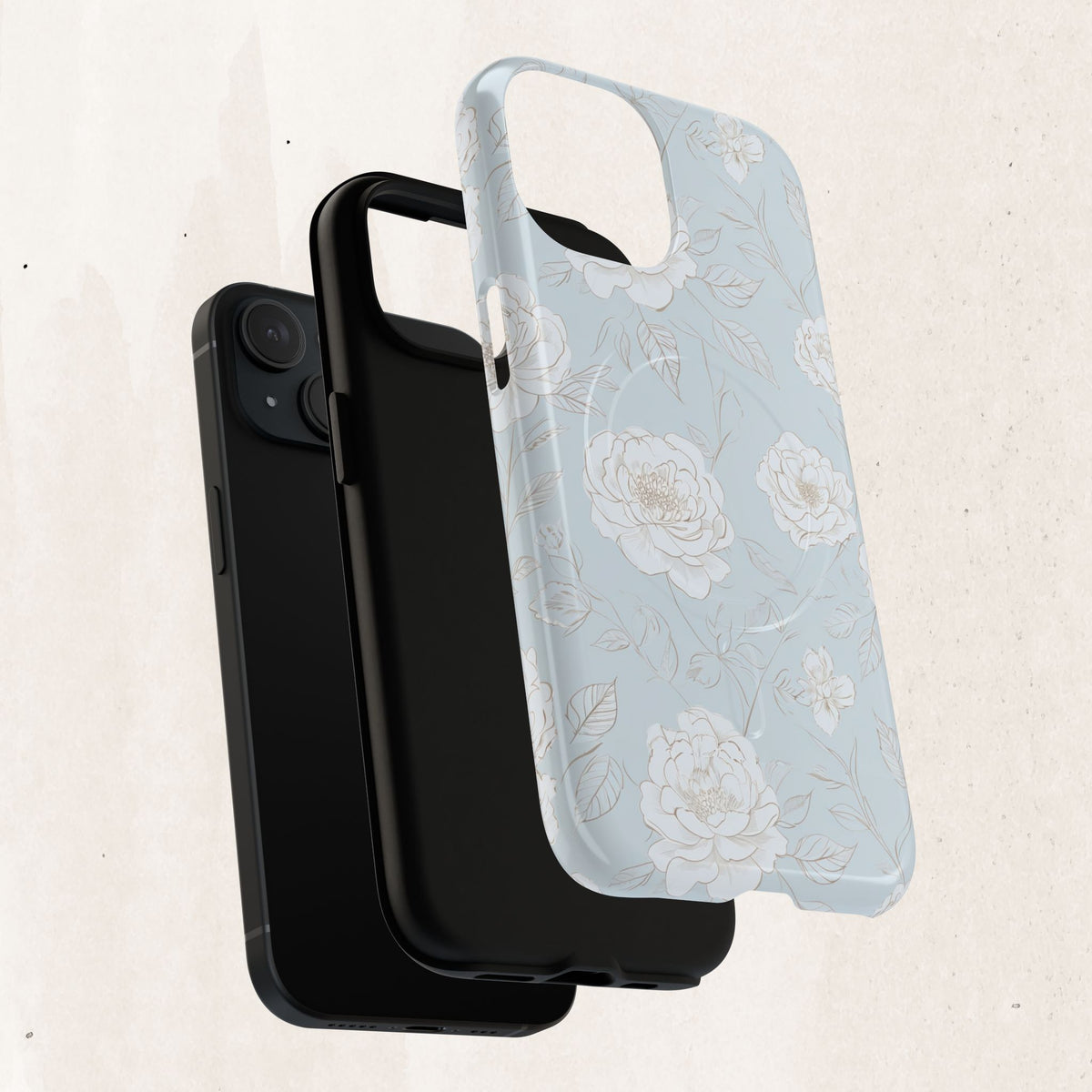 Blue Floral Tough Magnetic Phone Case