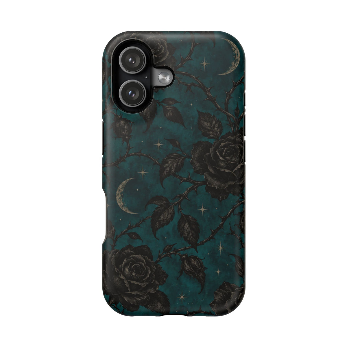 Teal Moon & Black Rose Magnetic Phone Case, alternate view