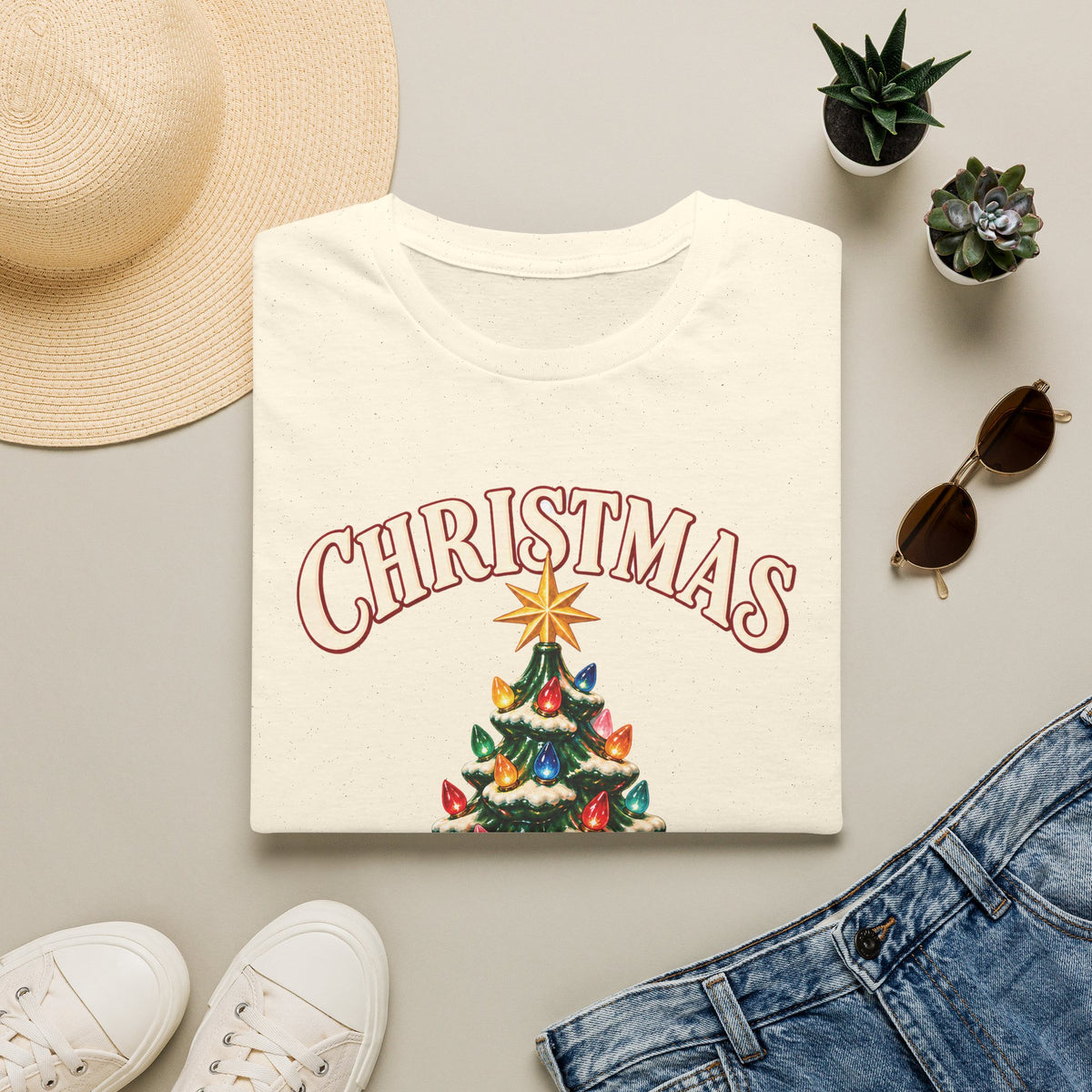 Vintage Ceramic Christmas Tree Graphic Tee