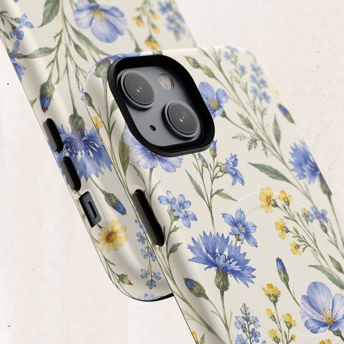 Floral Blue Cornflower  Magnetic Phone Case