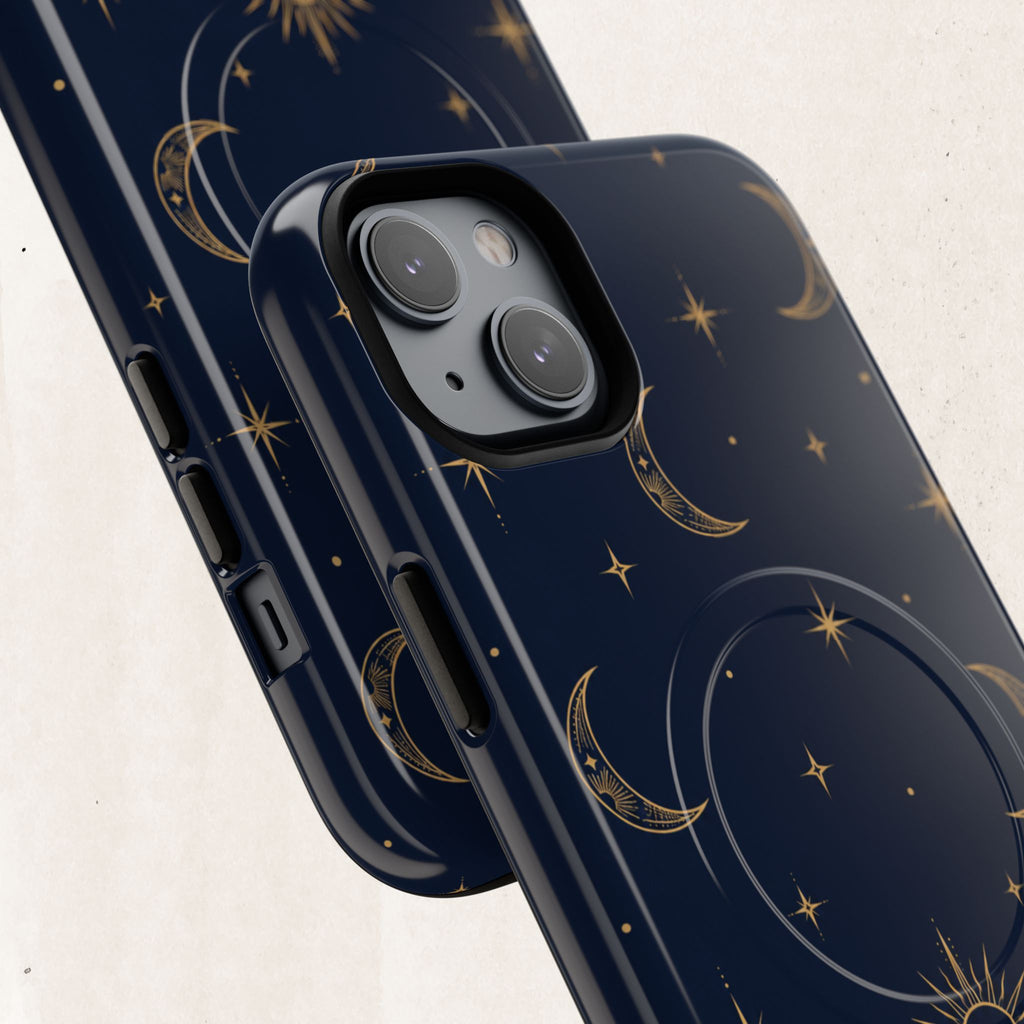Magnetic Phone Case — Celestial Moon & Stars Tough Protective Cover