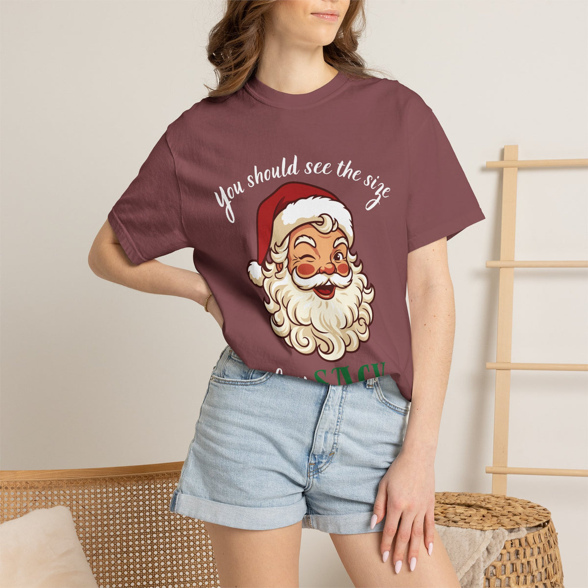 Santa 'You Should See the Size of My Sack' Christmas Tee Printify
