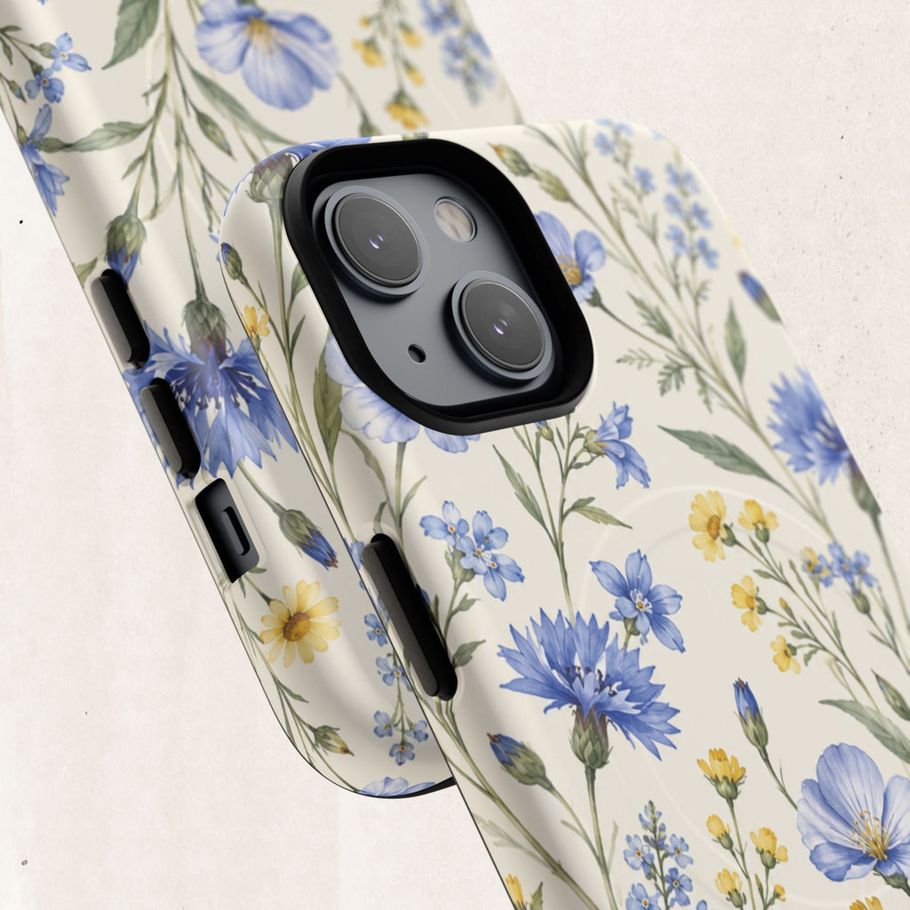 Floral Blue Cornflower  Magnetic Phone Case