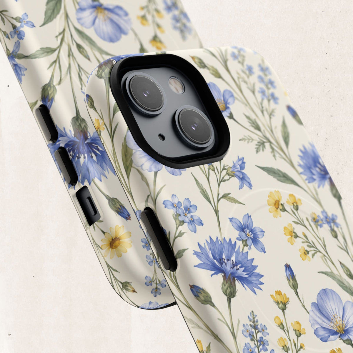 Floral Blue Cornflower  Magnetic Phone Case