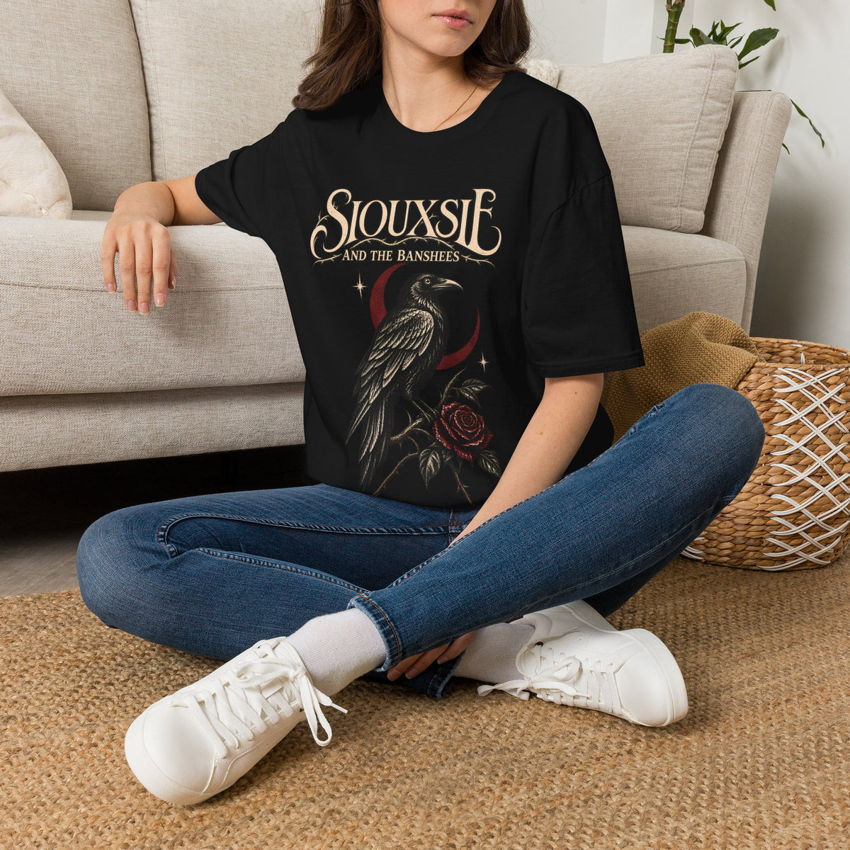 Siouxsie And The Banshees Vintage Raven Tee in Heather Navy, alternate view