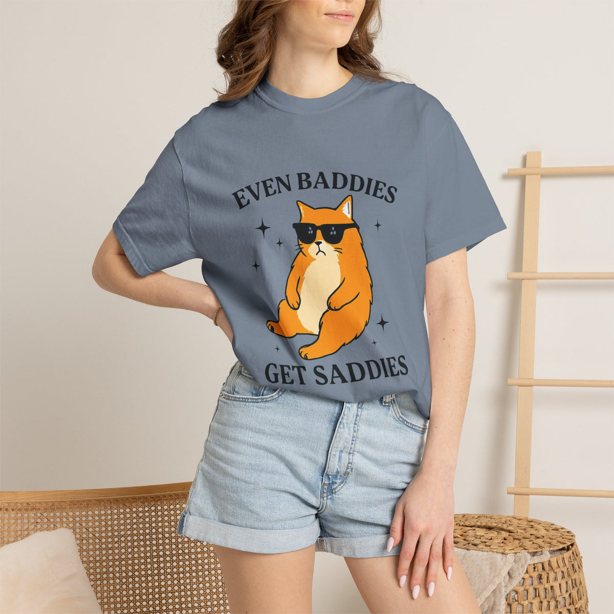 Even Baddies Get Saddies Cat Tee
