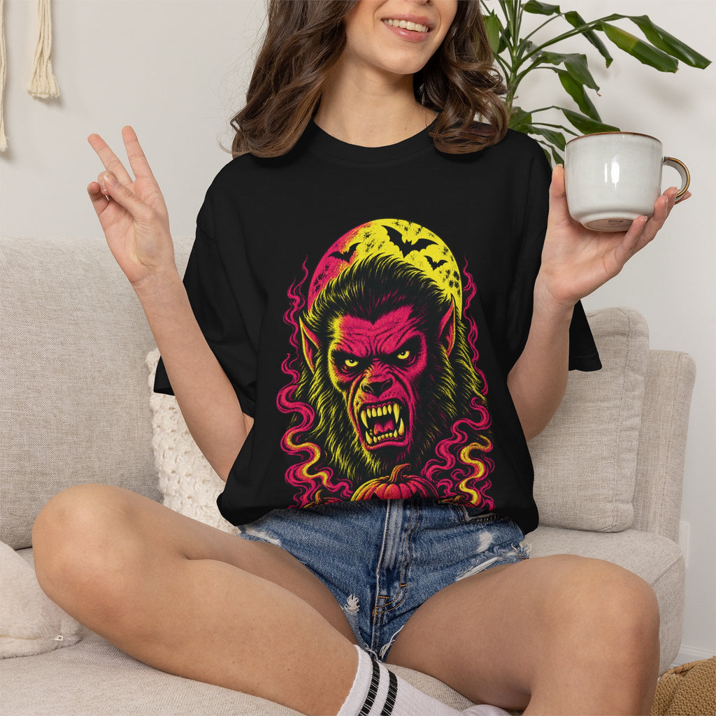 Neon Werewolf Halloween Tee