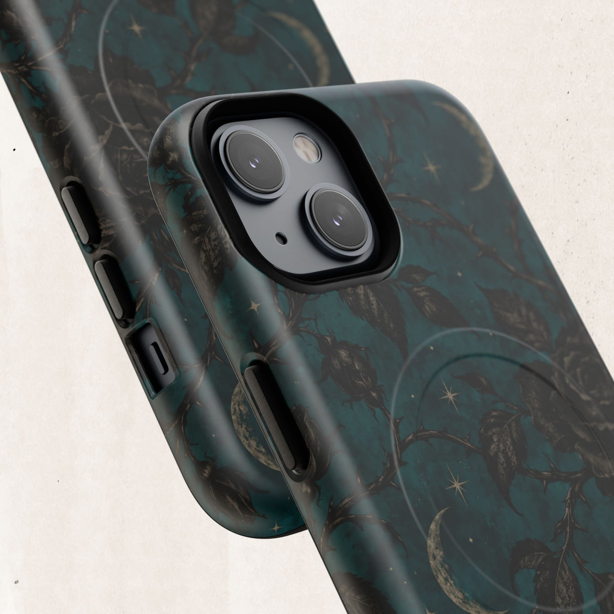 Teal Moon & Black Rose Tough Protective Case