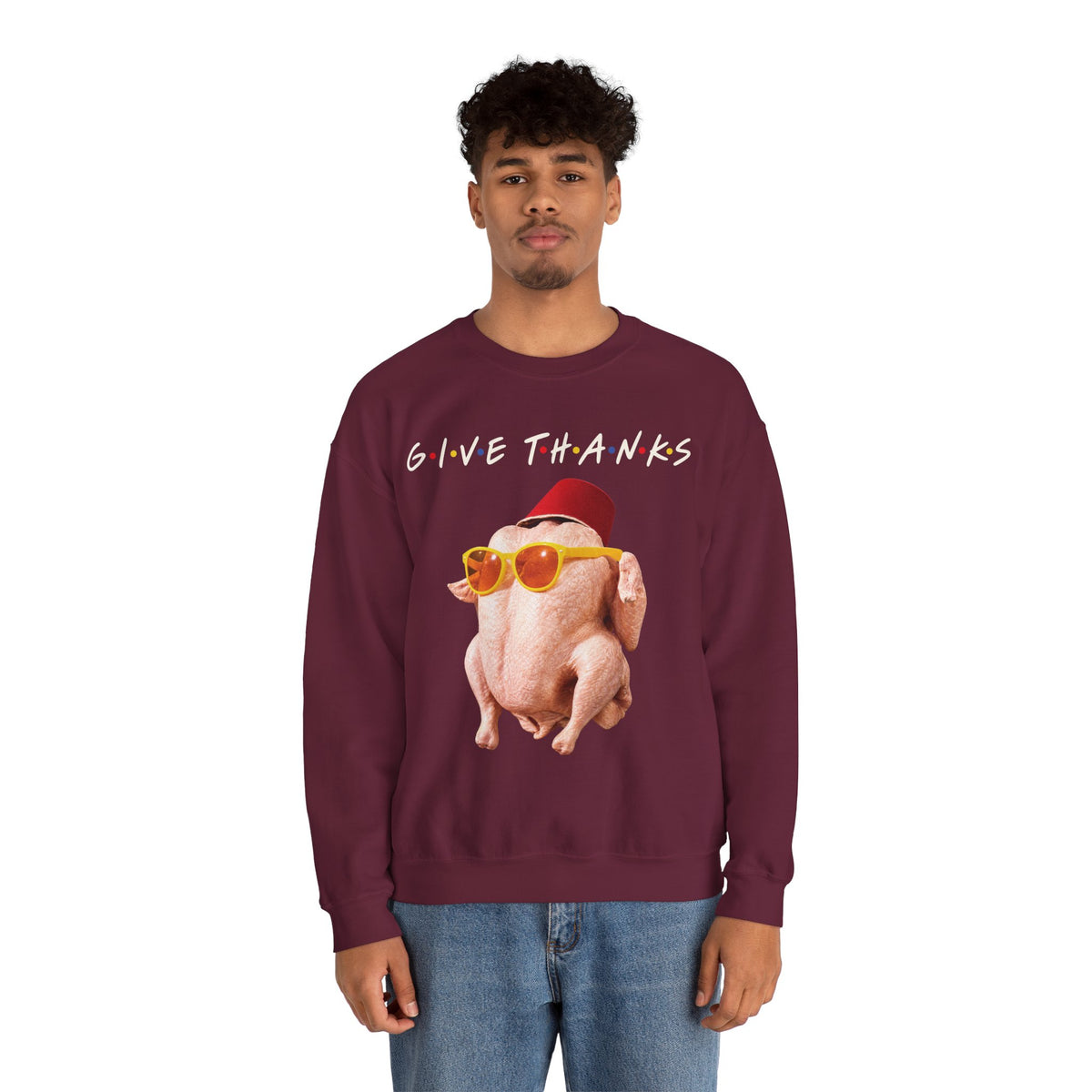 Thanksgiving FRIENDS Turkey Crewneck Sweatshirt Printify